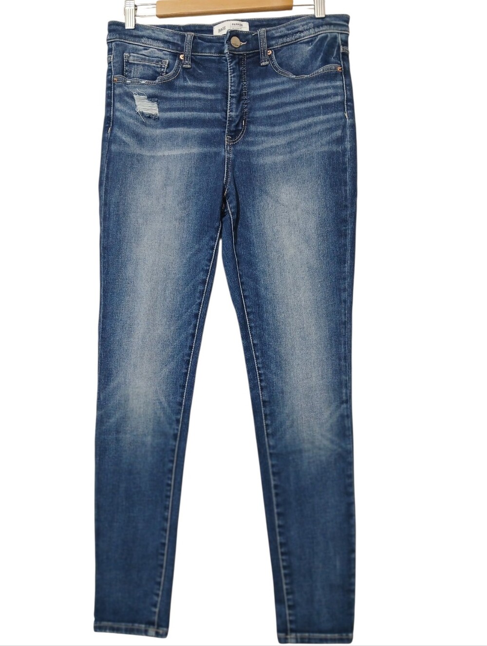 BKE Women Jeans Parker "Universal Fit High Rise Ankle Tall" Blue Stretch Denim